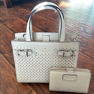 Kate Spade Cream Handbag and Wallet Set